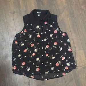 Black sheer sleeveless top